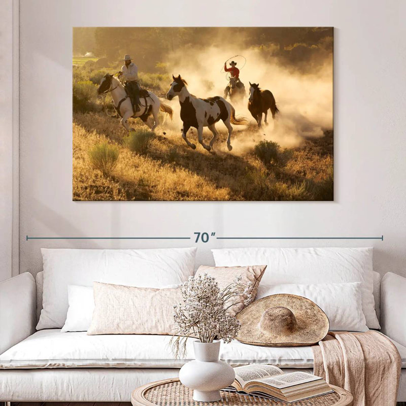 Lelar Western Cowboys, 34" H x 51" W