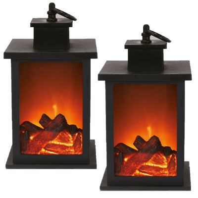 2 Piece Plastic / Acrylic Tabletop Lantern Set