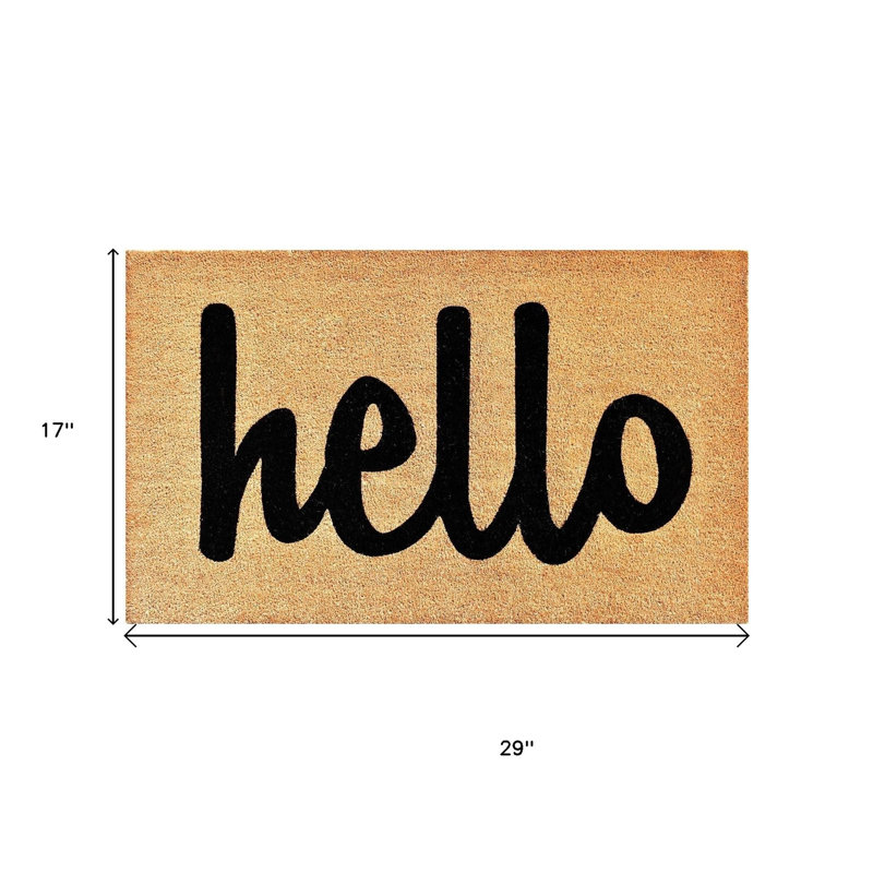 Paillasson Natural Bold Hello, 17" W X 29" L
