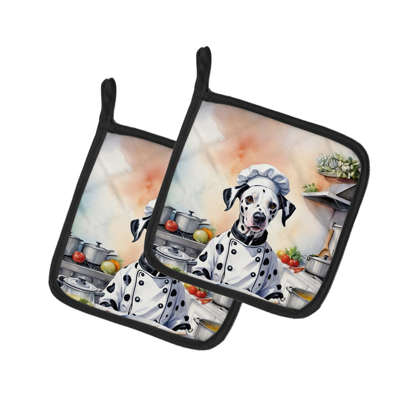 Caroline's Treasures The Dog Chef Polyester Potholder Set