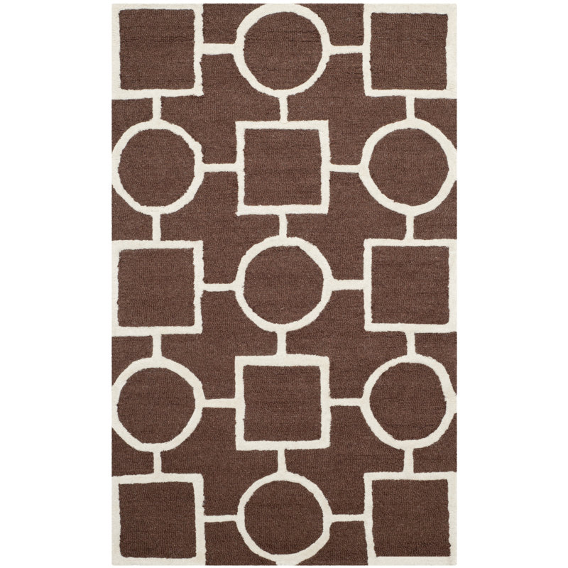Deedgra Hand Tufted Wool Geometric Rug, Rectangle 2'6" x 4'