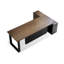 Bureau brun clair + bois massif rectangulaire noir + bureaux en fer-108304536-108304539