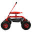 Chariot de jardin extensible en acier avec poignée pivotante et panier - Rouge-98404309