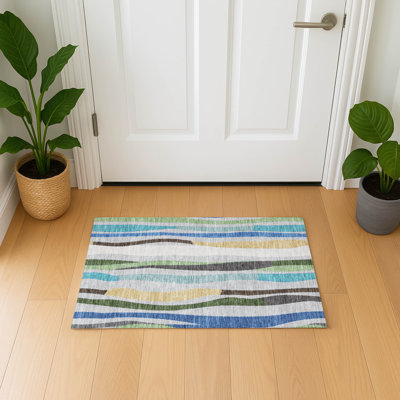 Premium Machine Washable Mayfield AMF2188 Striped Rug