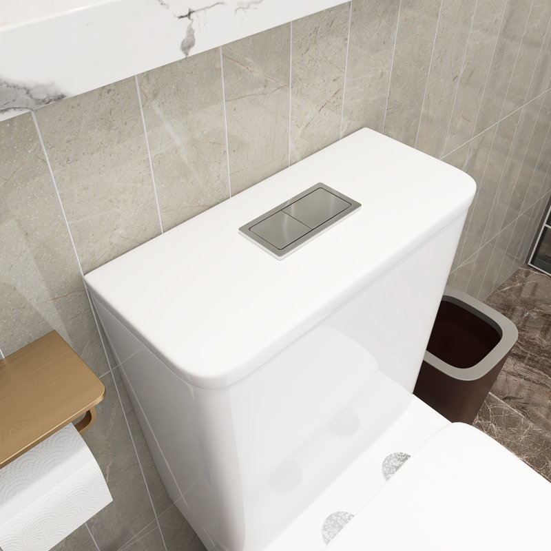 Toilette allongée 1 pièce à double chasse 1,1 / 1,6 GPF avec siège blanc incluse