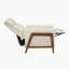 Chaise inclinable en similicuir de 29 po Renly Mid-Century moderne avec structure en bois brun foncé et siège renforcé en métal-308432586