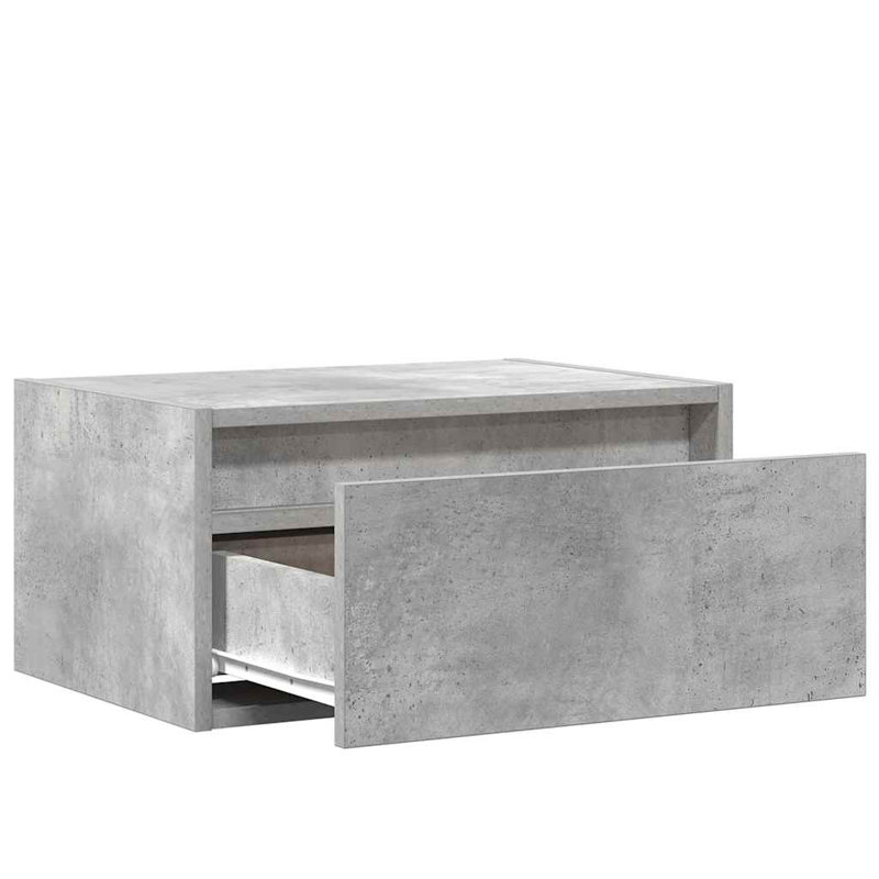 Darshay 51cm W Manufactured Wood Bedside Table, Concrete Grey, 2