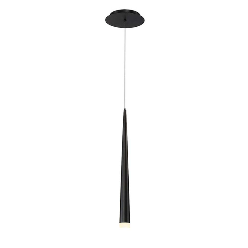 Cascade Mini Matte Black LED Pendant with Frosted Glass