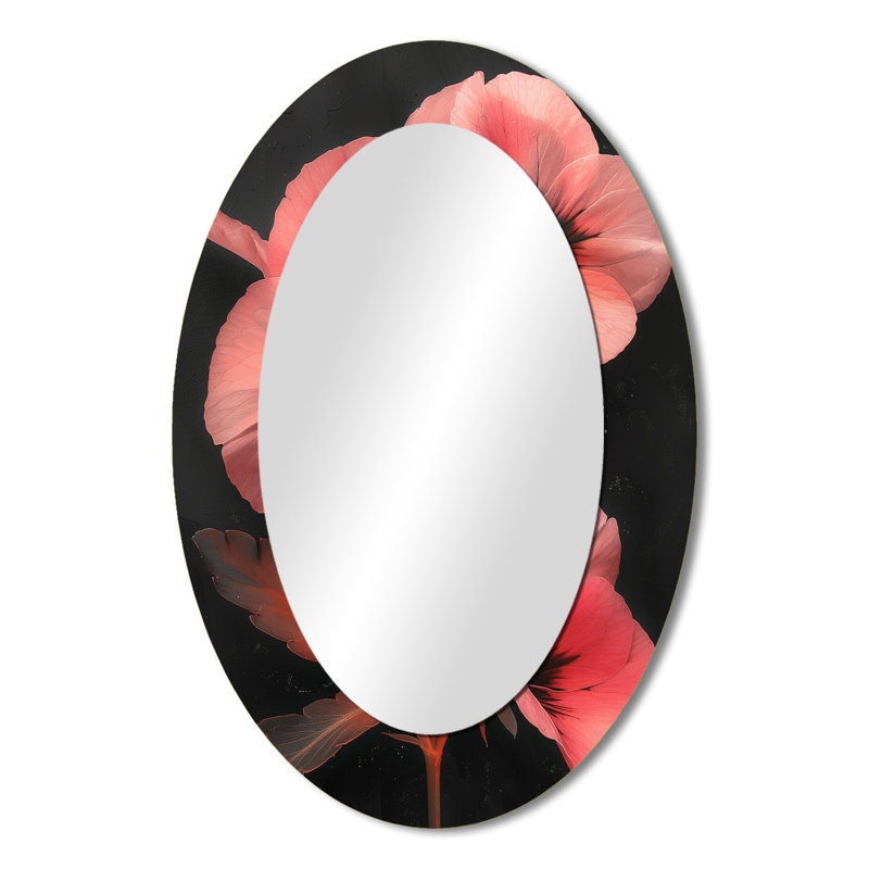 Décor de miroir mural rose et rose - Glamour Garden, 36 po x 24 po