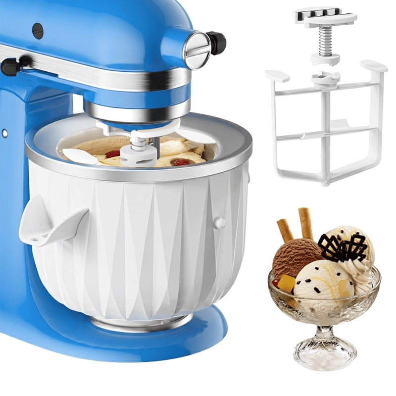 Accessoire de machine à crème glacée 2 pte pour batteurs sur socle KitchenAid, pour 4,5 pintes et plus - inclinable par GVode