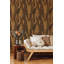 Yeni - Papier peint abstrait grain de bois, adhésif mural brun-1956830749