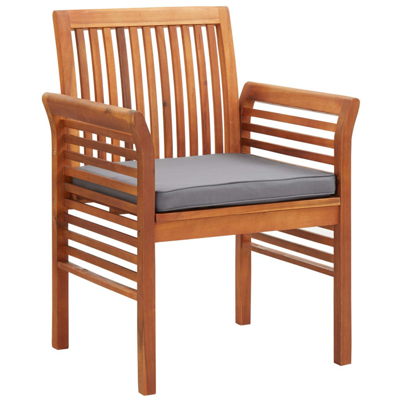 Chaise de patio avec coussins Nivaan, Gris