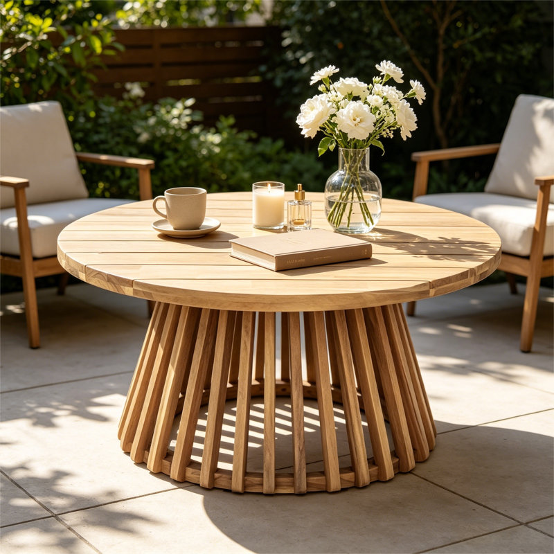 Table basse de patio en bois d'acacia