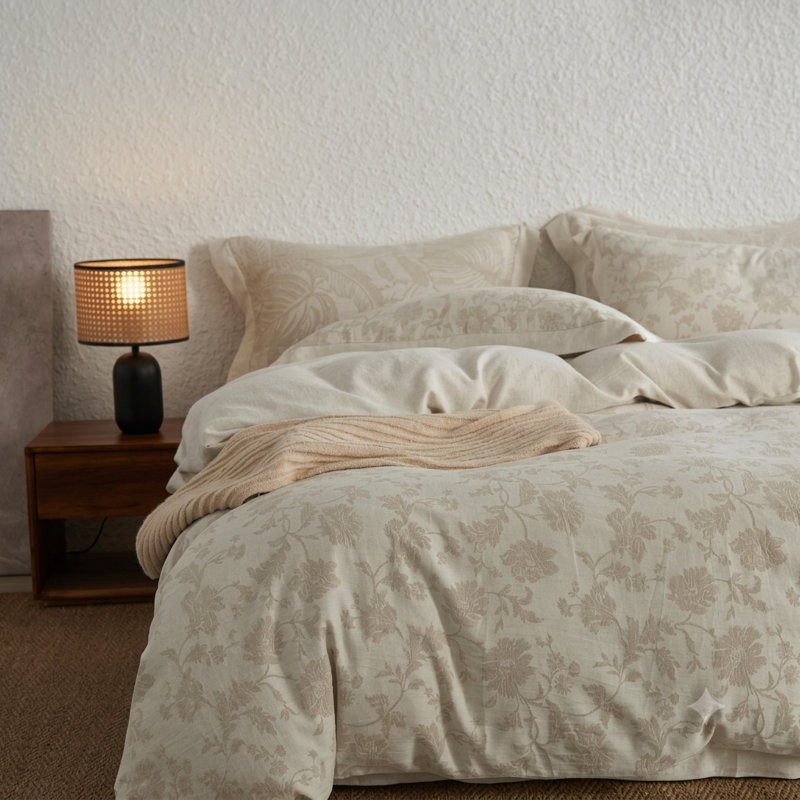 Ensemble de housse de couette avec taie d'oreiller Evone, Housse de couette très grand + 2 taies d'oreiller