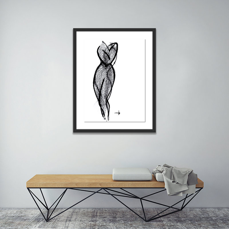 Nude 6 Print by Johan Gert Manschot, 24" H x 19" W x 1.5" D, Black