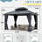 Outdoor Aluminum Patio Gazebo, Galvanized Steel Hardtop Gazebo with Privacy Curtain and Mosquito Netting-109739686