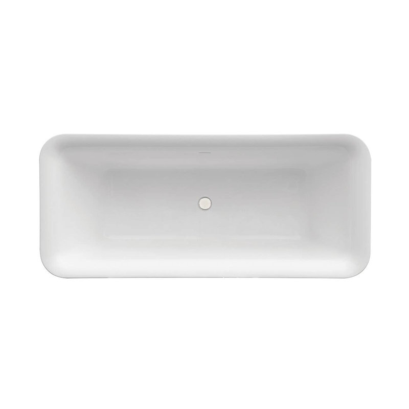 Emily 68.88'' x 23.63'' Soaking Acrylic Bathtub, White/Polished Nickel 