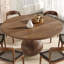 Table de salle à manger ronde en bois massif foncé noyer foncé-1555976022
