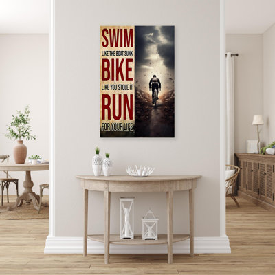 Maccarone " Cycling Bike Like You Stole It - 1 Piece Rectangle Graphic Art Print On Wrapped Canvas "