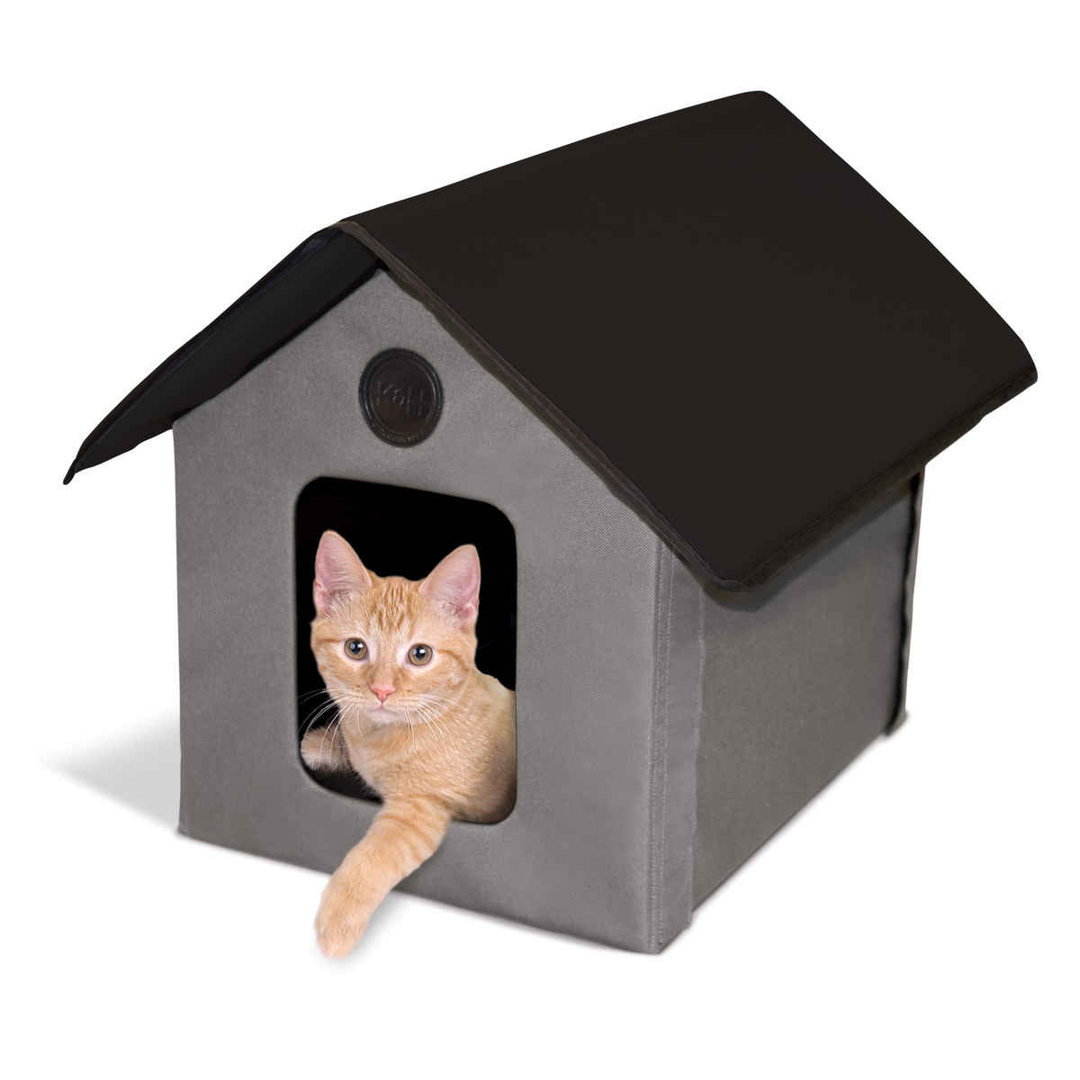 Heated Outdoor Cat House K&H Manufacturing Color: Gray/Black