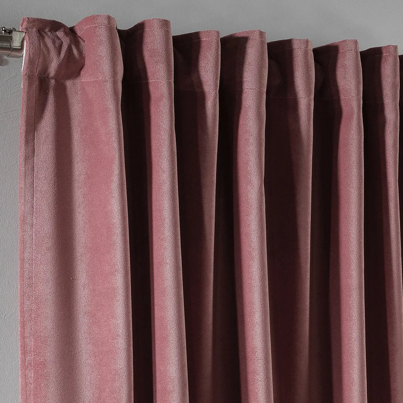 Extra Long & Extra Wide Matte Velvet Curtain Panel, 140cm Width x 295cm Drop, 77 RUDDY PINK