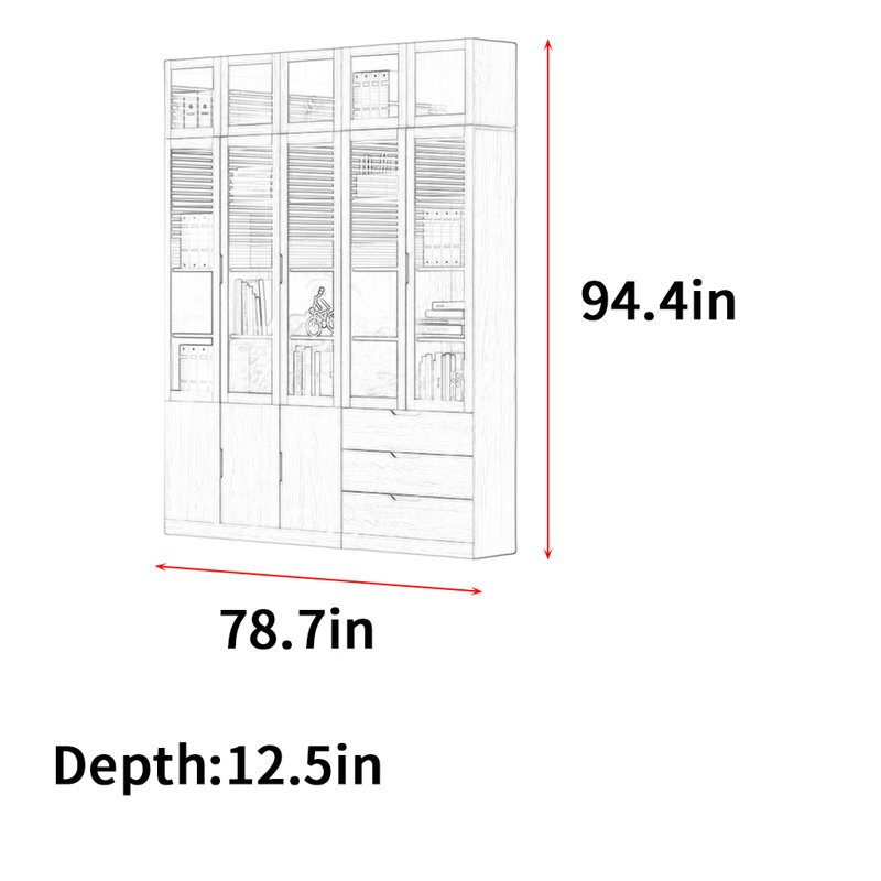 Rubright, 94.4" H x 78.7" W x 12.5" D