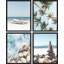 «White Tropical Palm Tree Ocean Zen Rock», reproduction encadrée sur papier de 4 pièces-97782176-97782177