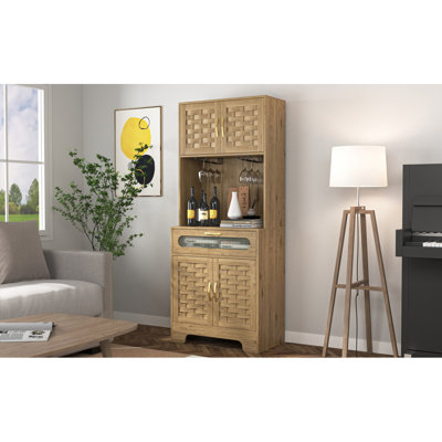 Armoire-buffet autoportante de 67 po de hauteur avec garde-manger et armoire à boissons