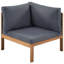 Ensemble de 5 canapés d'extérieur de style japonais avec structure en bois d'acacia et coussins gris résistants aux intempéries