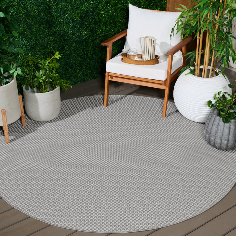 Terrace 810 Geometric Indoor/Outdoor Rug, Round 6'7"