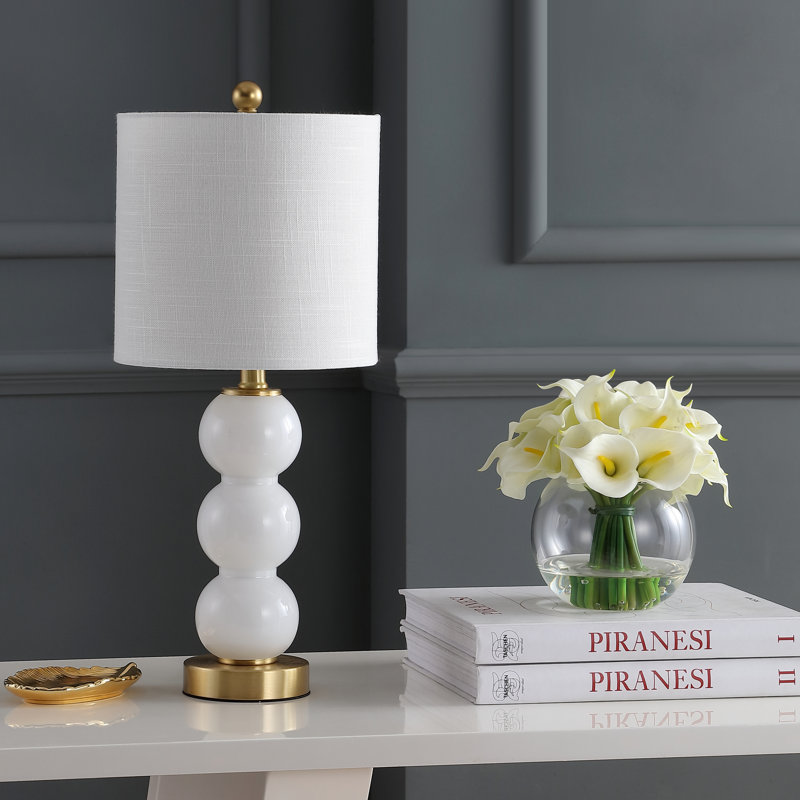 Chewning Table Lamp, White/Brass Gold