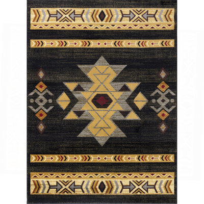 Black Southwest Area Rug
