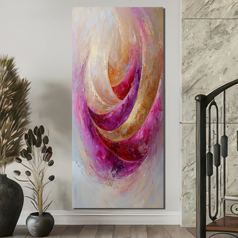 Abstrait abstrait lavande et tranquillité II - art mural moderne, H 60 po x l 28 po, Toile tendue, Ne s’applique pas
