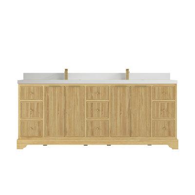 84'' Double Bathroom Vanity with Quartz Top