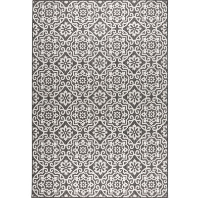 Tapis d'intérieur / extérieur noir / gris Nicole Miller