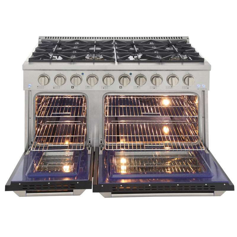 Kucht 48'' W Dual Fuel Range, Black, Liquid Propane