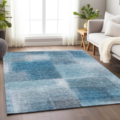 Premium Machine Washable Tweedy Denim Rug