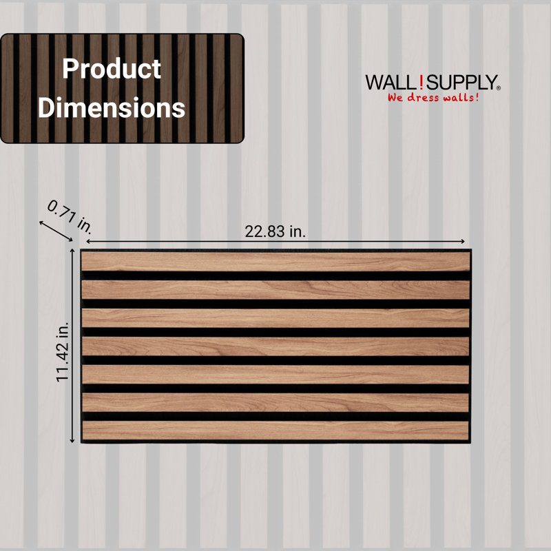 Panneau mural 3D 11,42 po x 22,83 po (paquet de 6), Noyer