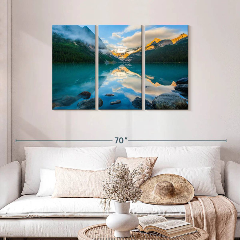 Alvord Lake Louise Sunrise Reflection, 28" H x 45" W