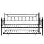 Lit de jour noir avec lit gigogne - Nécessaire de chambre à coucher moderne, fabrication en métal durable, choix d'économie d'espace, aire de repos silencieuse et stable, procédure d'assemblage facile, tous les types de matelas assortis, 250/350