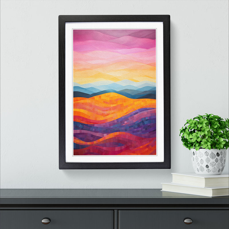 Landscape Colour Field No.3 - Framed Print, 64cm H x 46cm W x 2cm D, Black