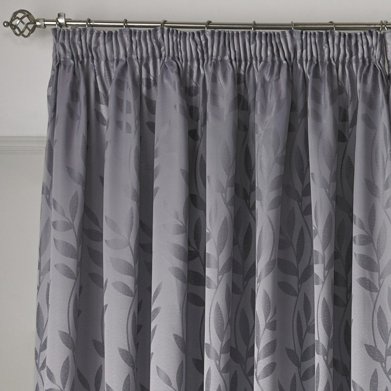 Semi Sheer Curtain Pair, 228 cm W x 274 cm D, Silver