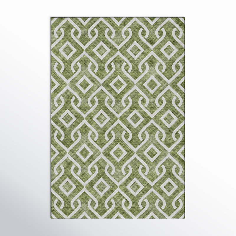 Kaylani Washable Geometric Indoor / Outdoor Rug, Rectangle 5' x 7'6"