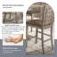 Counter Height Modern Distressed Solid Wood Dining Chairs (Set of 6)