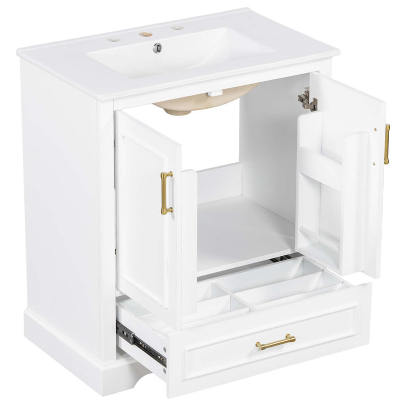 Meuble-lavabo 30 po avec lavabo, Blanc