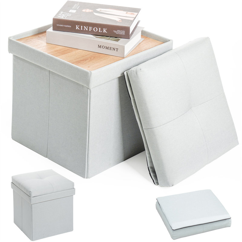Repose-pieds de cocktail rectangulaire avec rangement 14,76 po Trenica