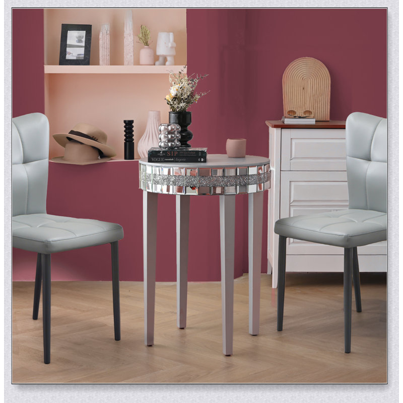 Table de petit déjeuner à miroir ronde Artisanal
