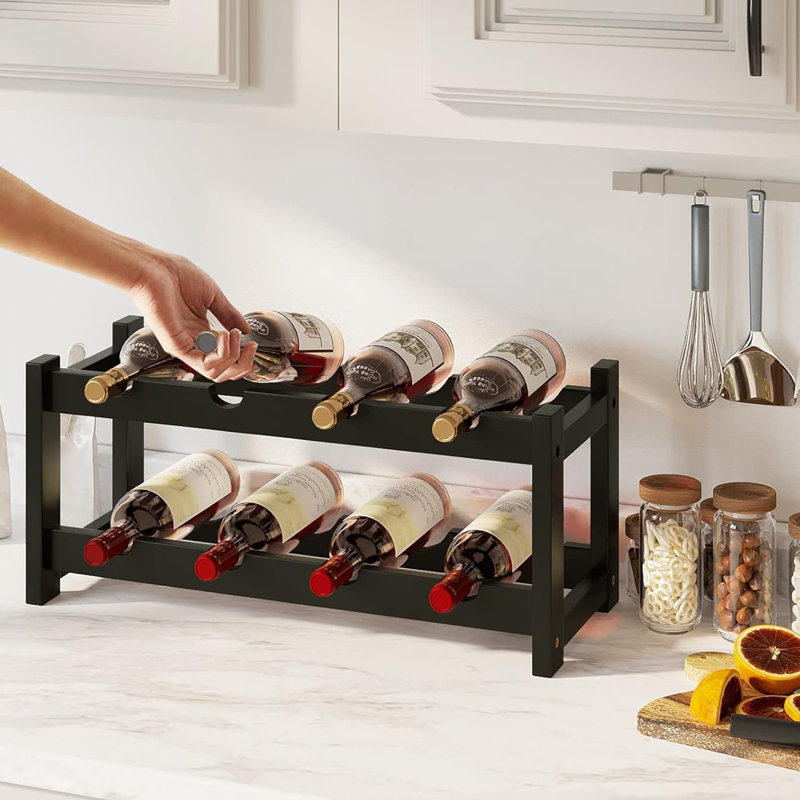 Ariyauna Tabletop Wine Bottle Rack Black