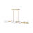 Fredrick Ramond Selene Ten-Light Linear Chandelier w/ Swirled Glass Globes