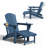 HDPE Foldable Adjustable Outdoor Adirondack Chair With Ottoman and Double Cup Holder-138596762